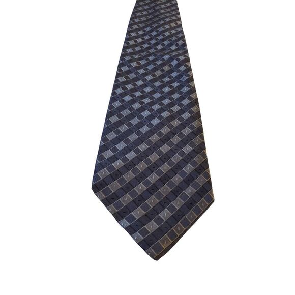 XMI for Nordstrom Men's 100% Silk Tie Blue Stripe Geometric Hand Sewn in the USA - Picture 1 of 12